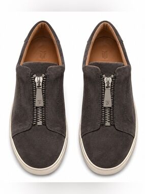 Frye Lena Zip Low Sneakers Grey Suede Jeans Size 8.5M NIB